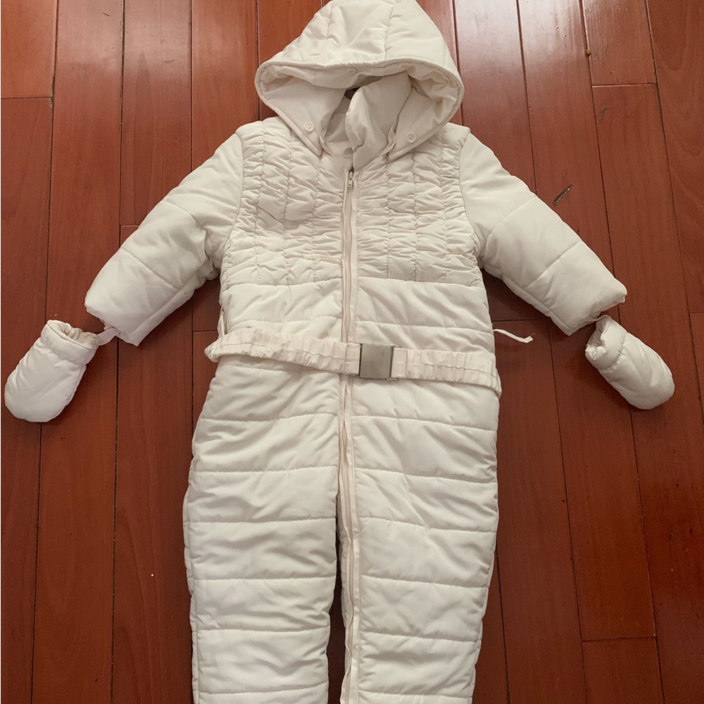 Boutique Brand Off-White Quilted Toddler Snowsuit